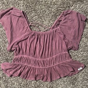 Lucky Brand Dusty Rose Ruffle Blouse
